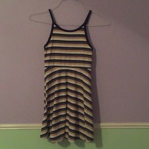 Brown, White, Grey, and Black High Neck Sundress